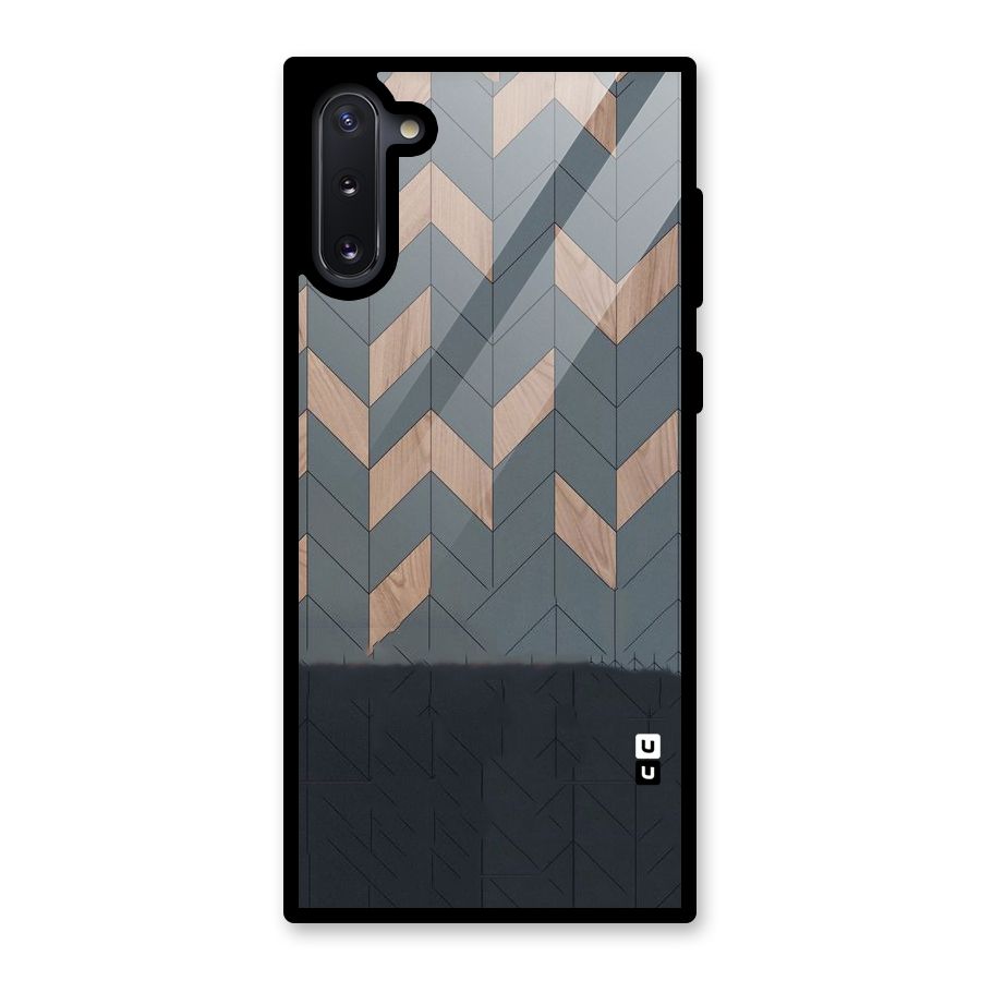 Greyish Wood Design Glass Back Case for Galaxy Note 10