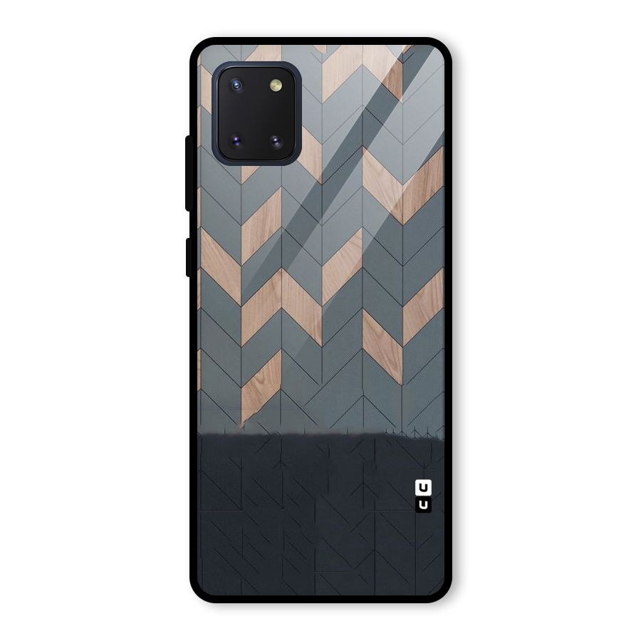 Greyish Wood Design Glass Back Case for Galaxy Note 10 Lite