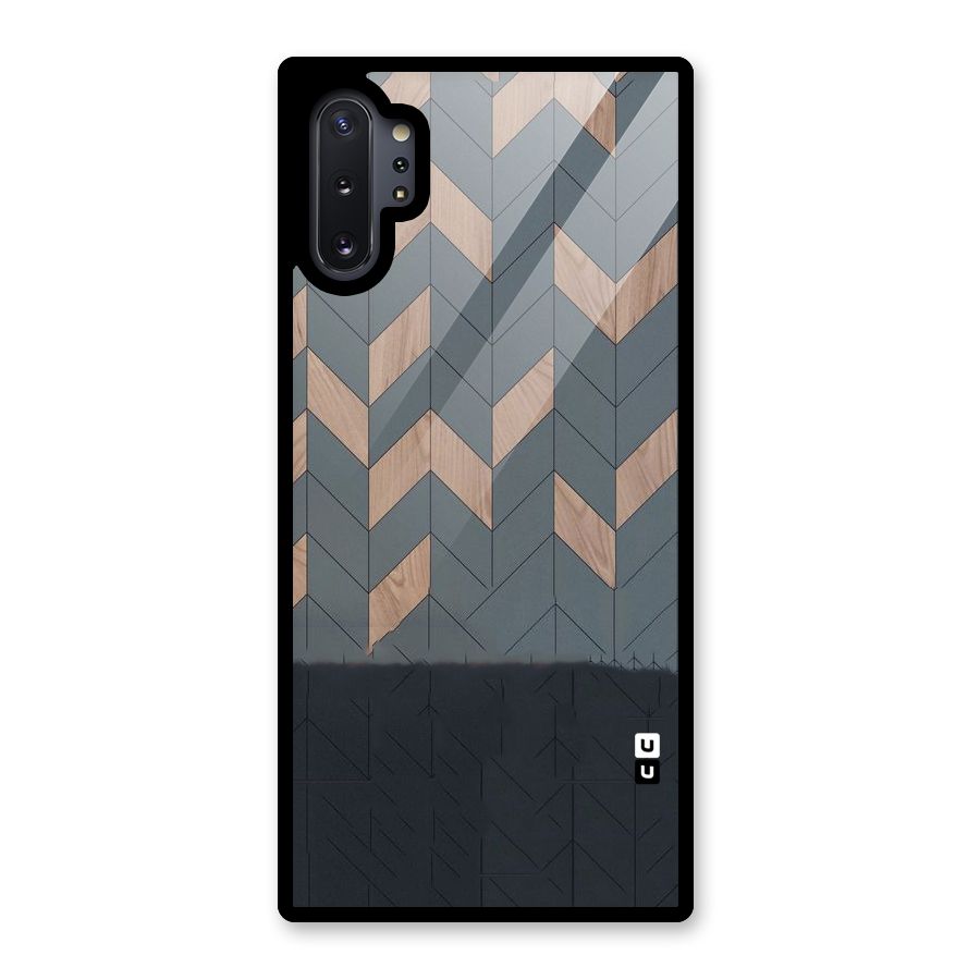 Greyish Wood Design Glass Back Case for Galaxy Note 10 Plus