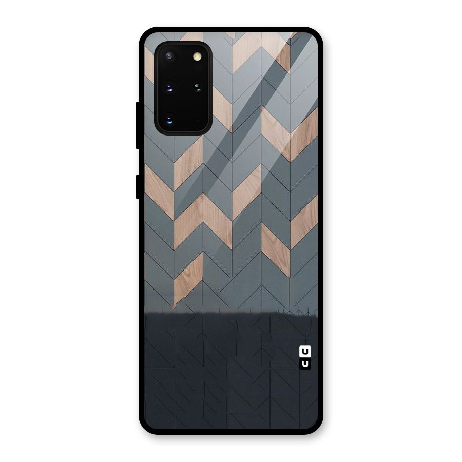 Greyish Wood Design Glass Back Case for Galaxy S20 Plus