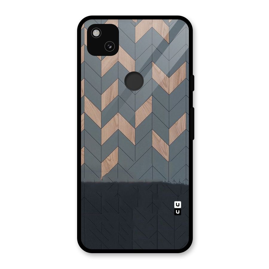 Greyish Wood Design Glass Back Case for Google Pixel 4a