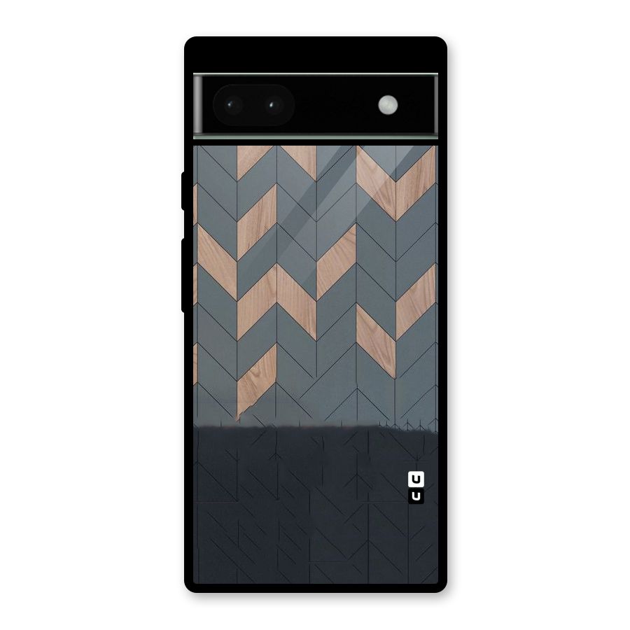 Greyish Wood Design Glass Back Case for Google Pixel 6a