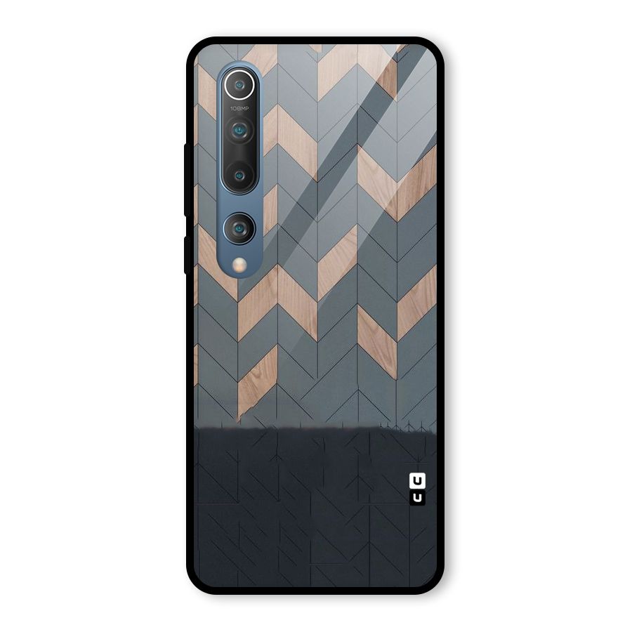 Greyish Wood Design Glass Back Case for Mi 10