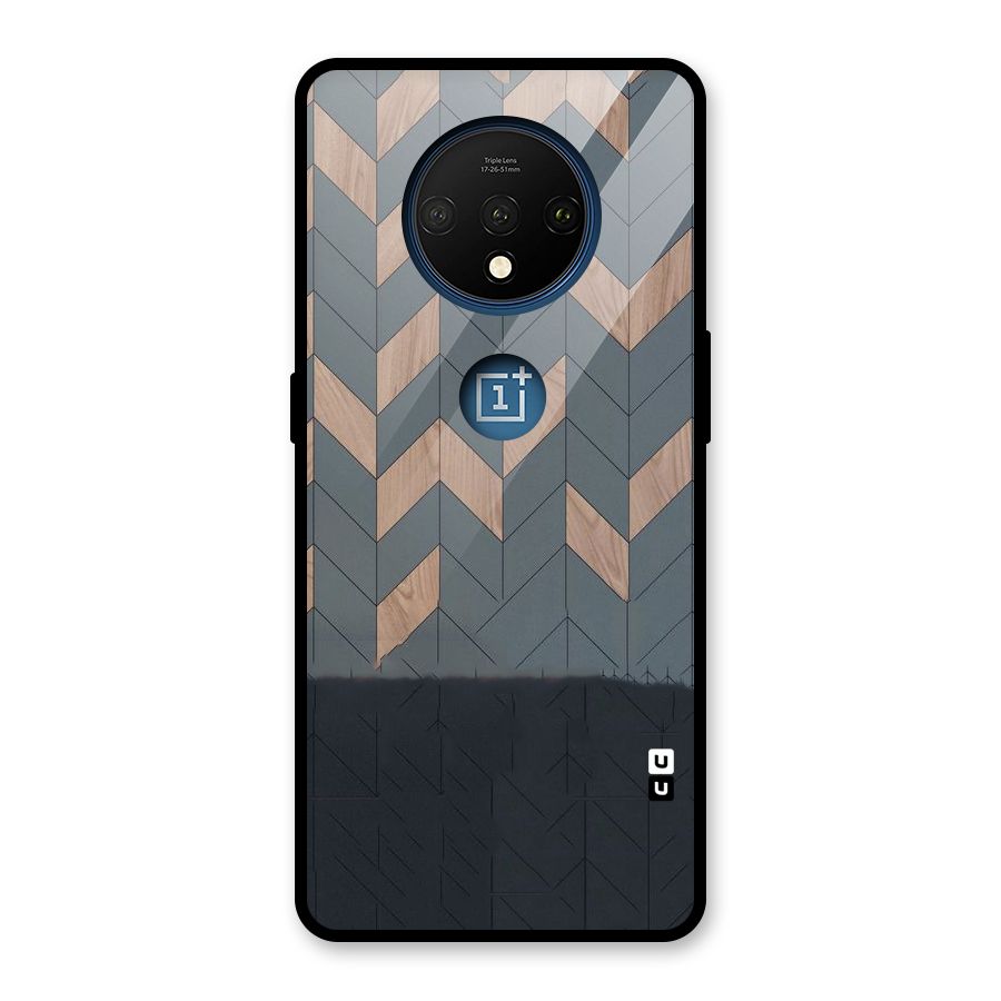 Greyish Wood Design Glass Back Case for OnePlus 7T