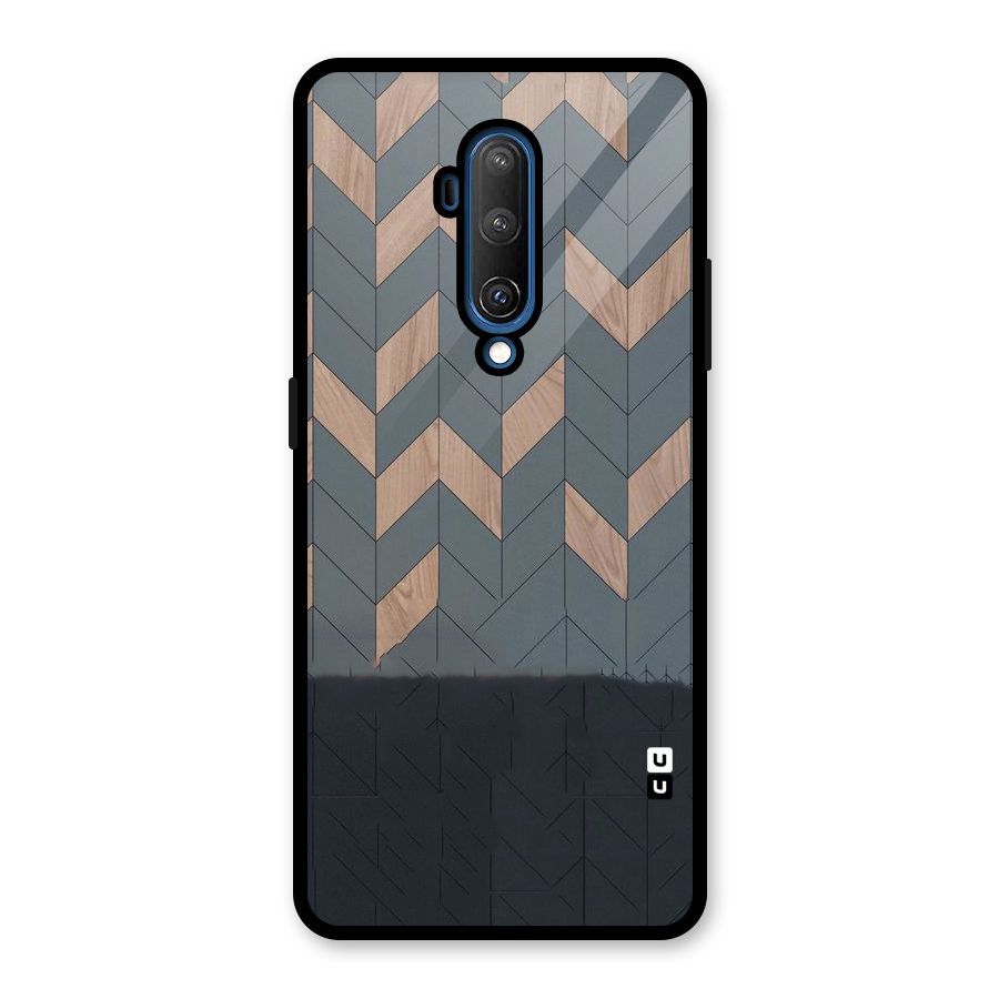 Greyish Wood Design Glass Back Case for OnePlus 7T Pro