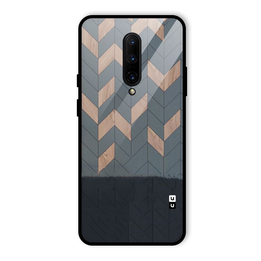 Greyish Wood Design Glass Back Case for OnePlus 7 Pro