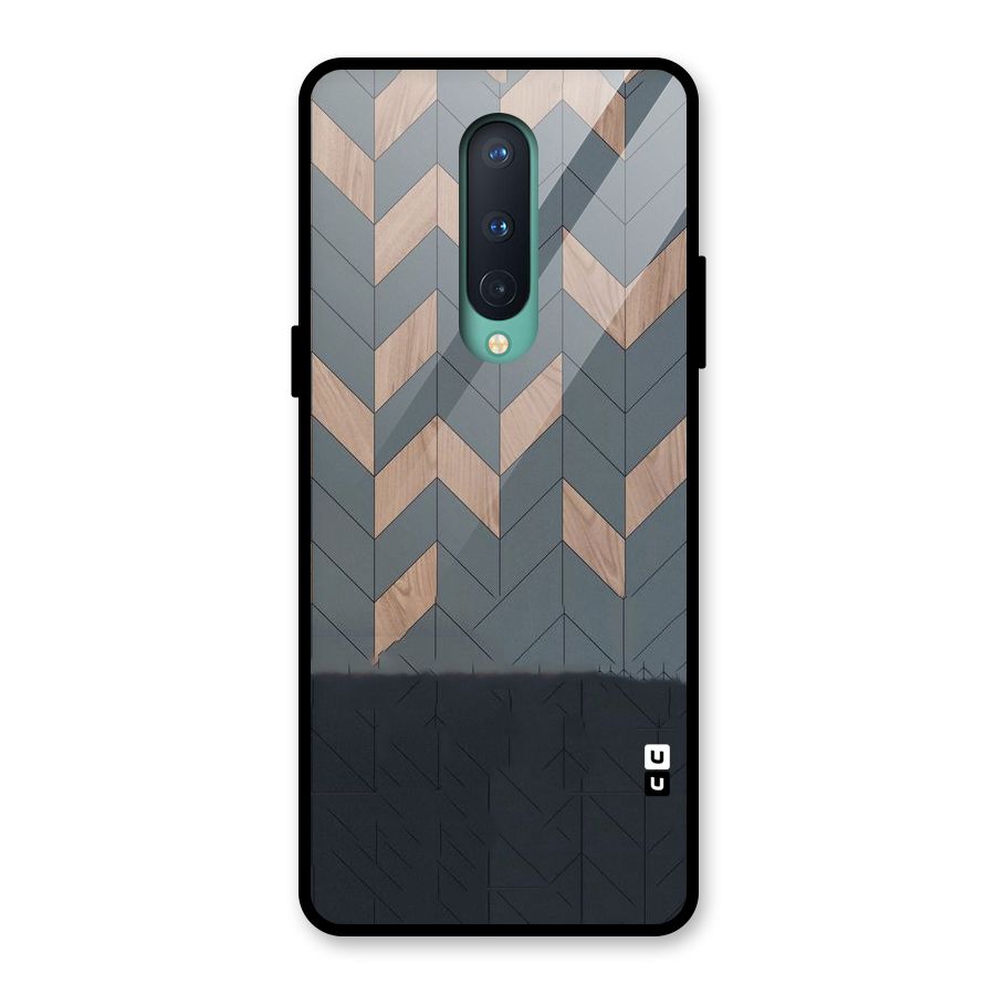 Greyish Wood Design Glass Back Case for OnePlus 8