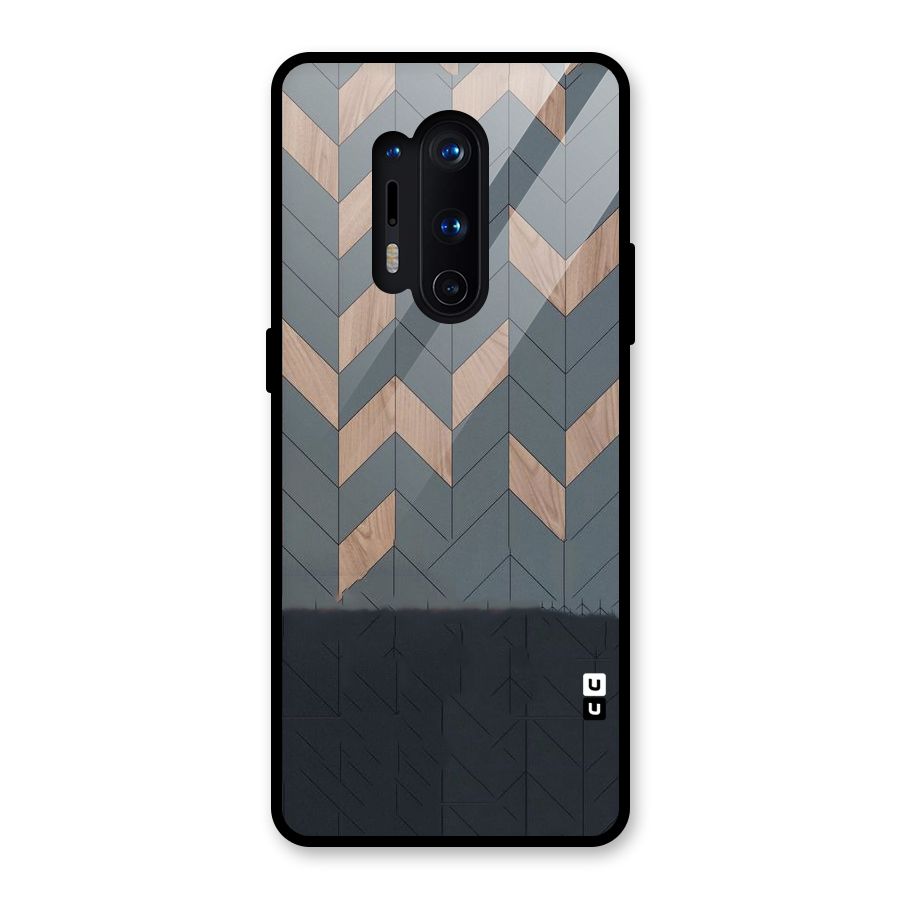 Greyish Wood Design Glass Back Case for OnePlus 8 Pro