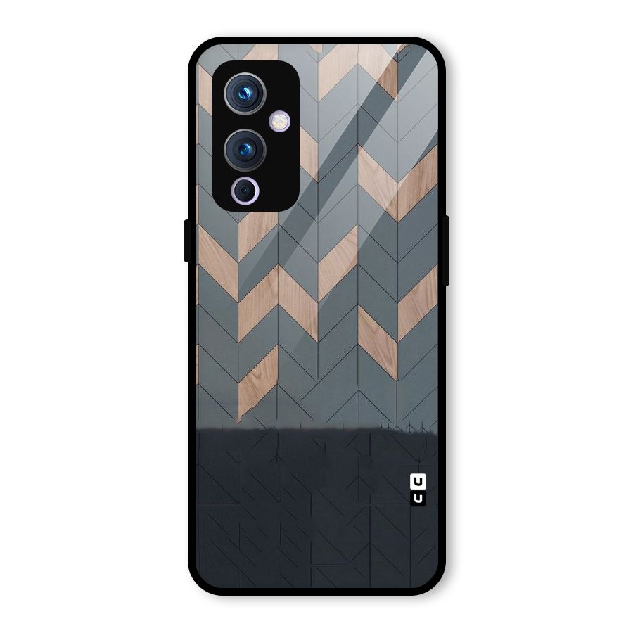 Greyish Wood Design Glass Back Case for OnePlus 9