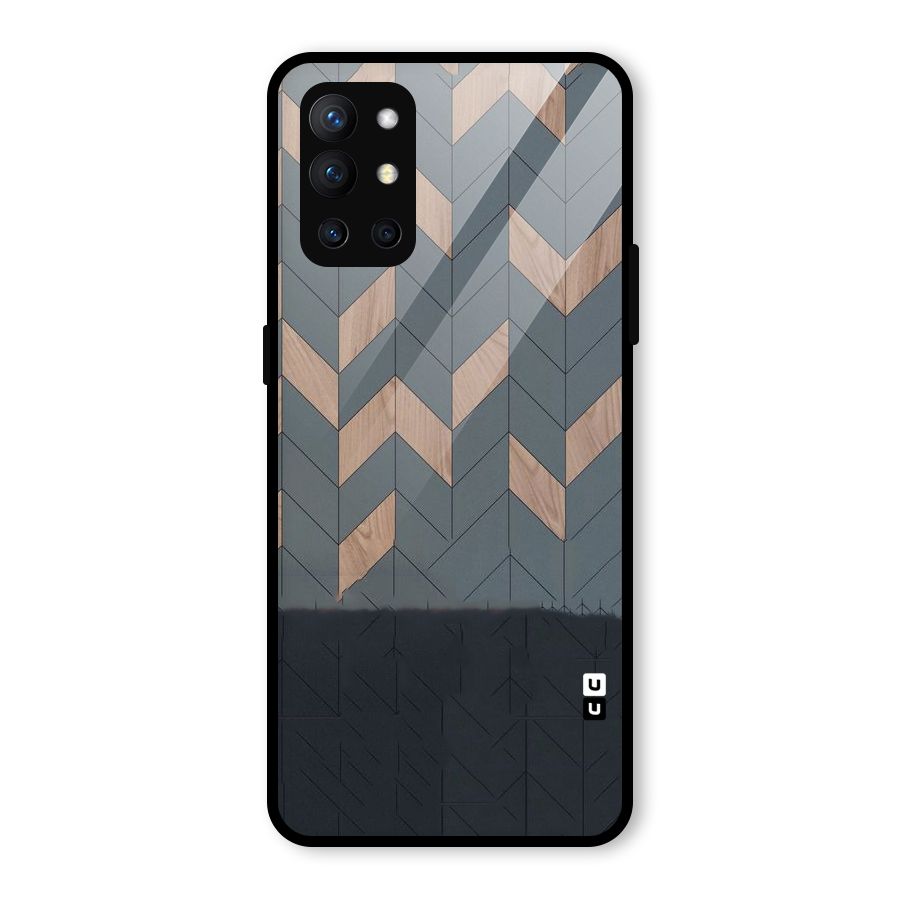 Greyish Wood Design Glass Back Case for OnePlus 9R
