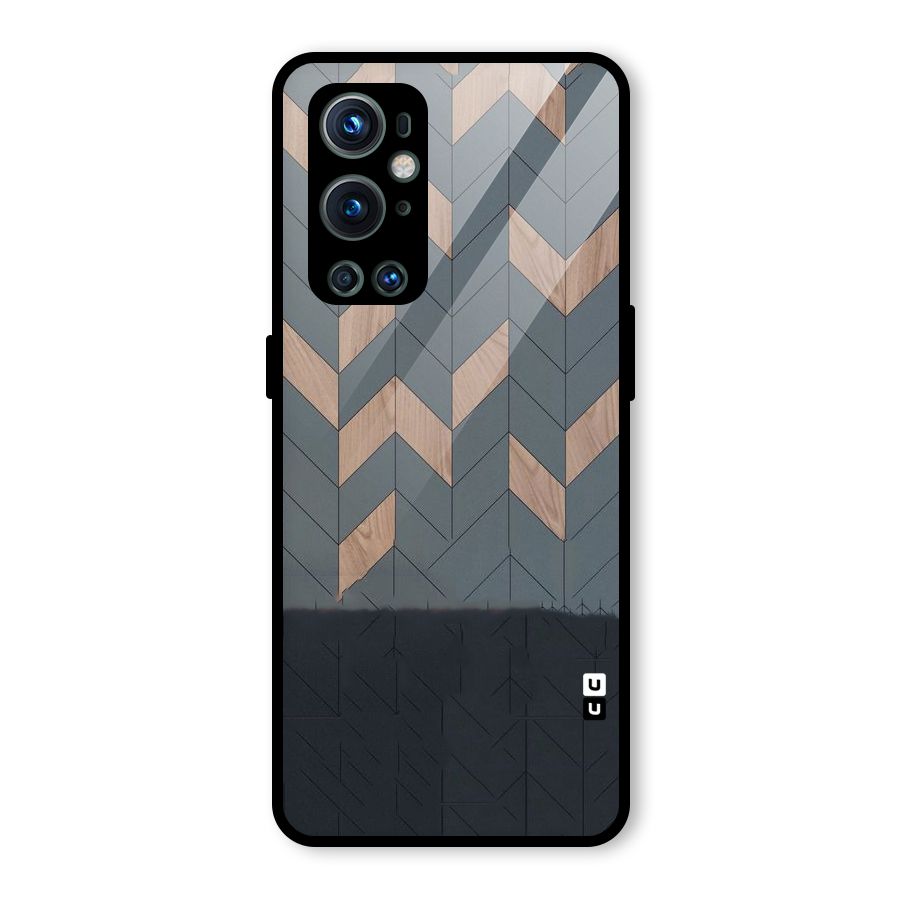 Greyish Wood Design Glass Back Case for OnePlus 9 Pro