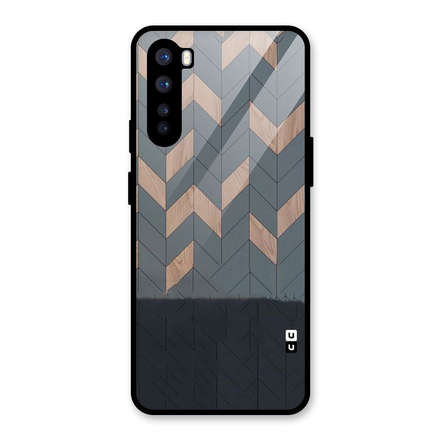 Greyish Wood Design Glass Back Case for OnePlus Nord
