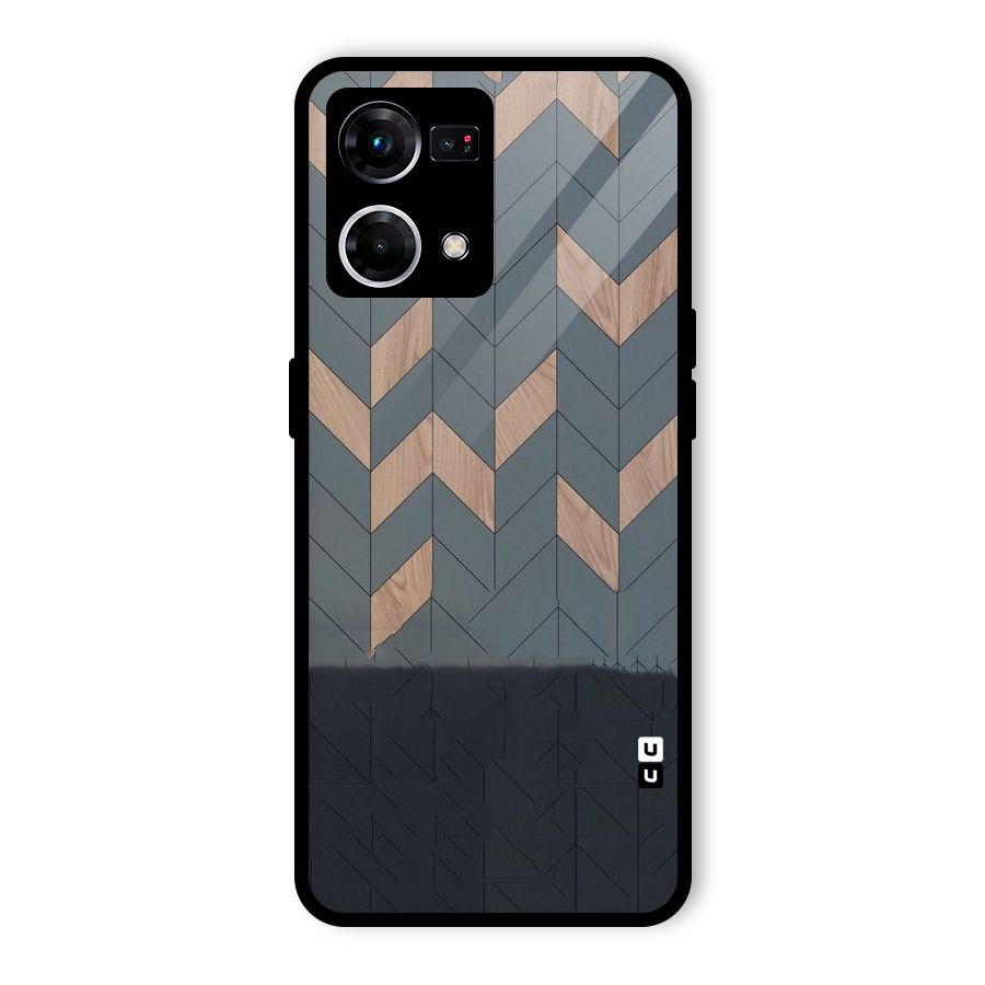Greyish Wood Design Glass Back Case for Oppo F21s Pro 4G