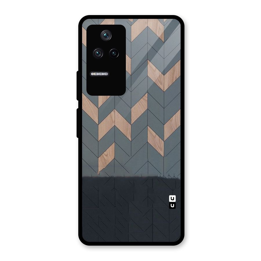 Greyish Wood Design Glass Back Case for Poco F4 5G