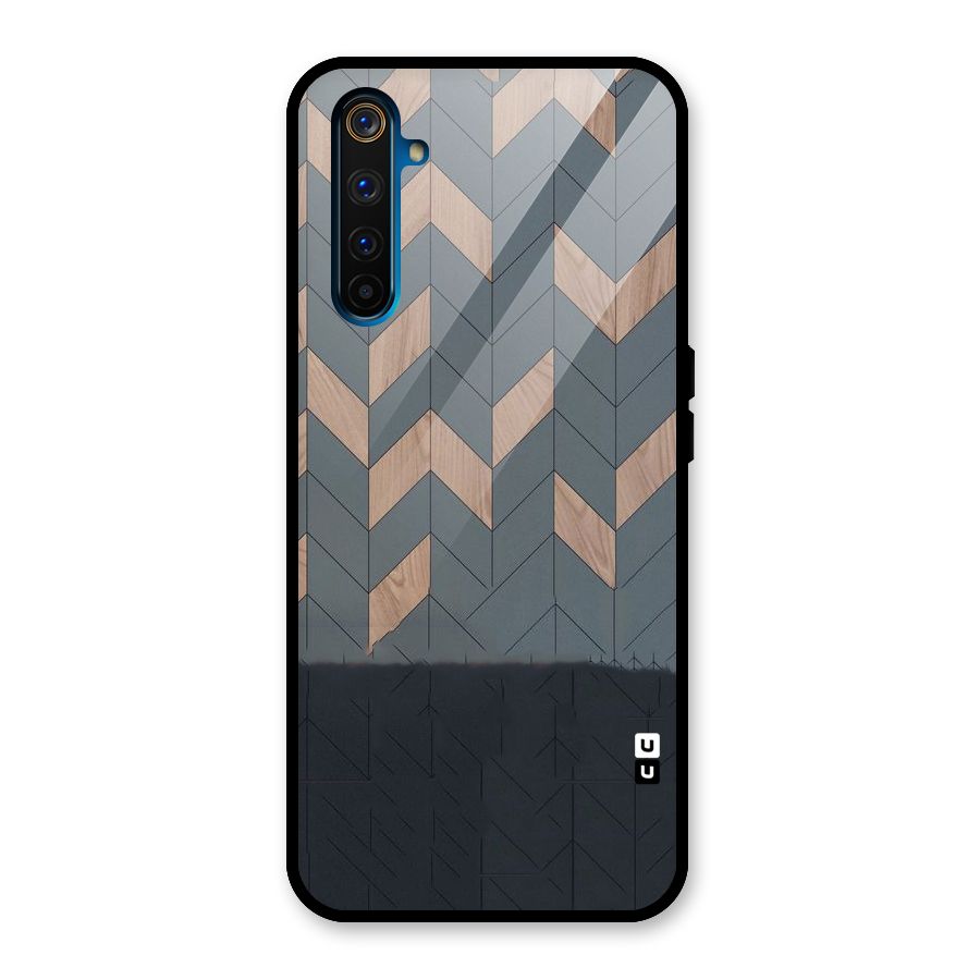 Greyish Wood Design Glass Back Case for Realme 6 Pro