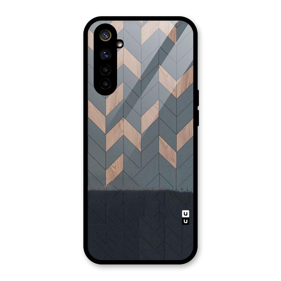 Greyish Wood Design Glass Back Case for Realme 6i