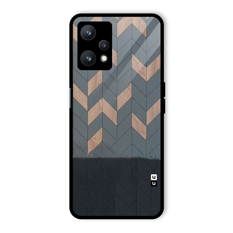 Greyish Wood Design Glass Back Case for Realme 9 Pro 5G