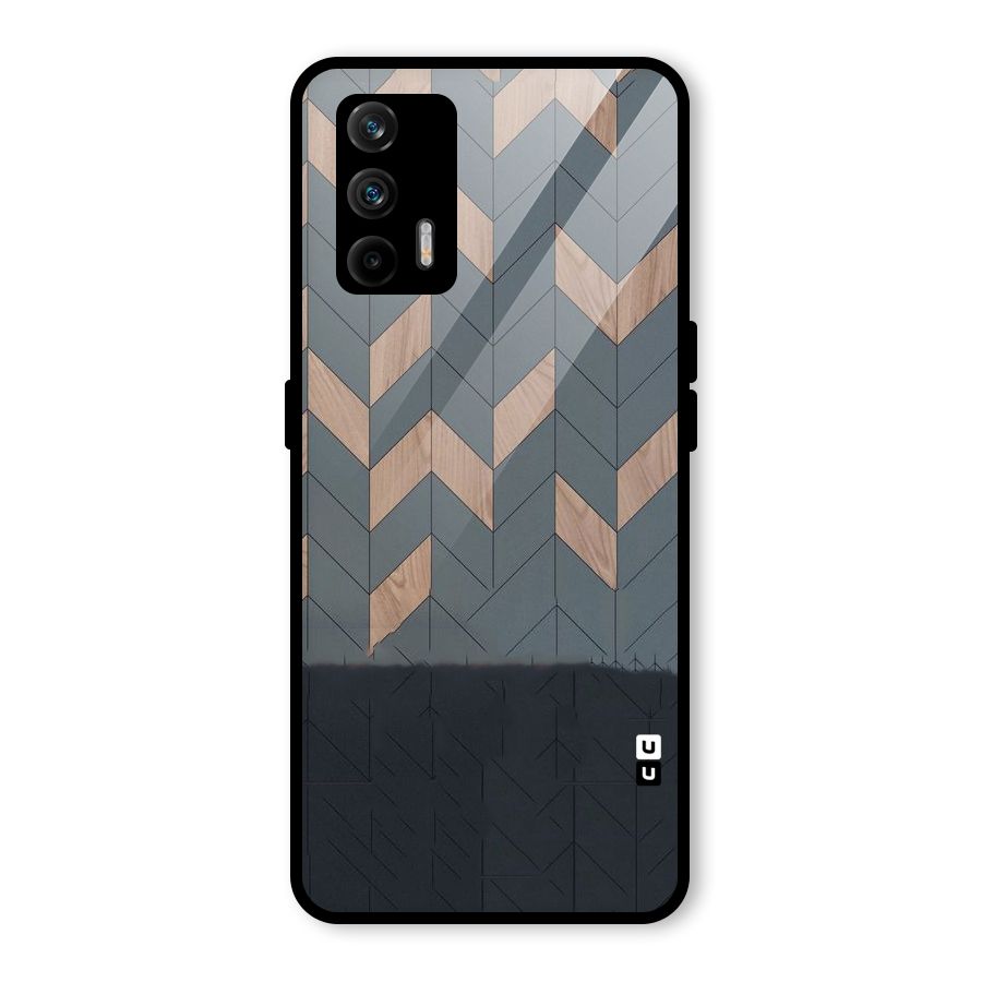 Greyish Wood Design Glass Back Case for Realme GT 5G