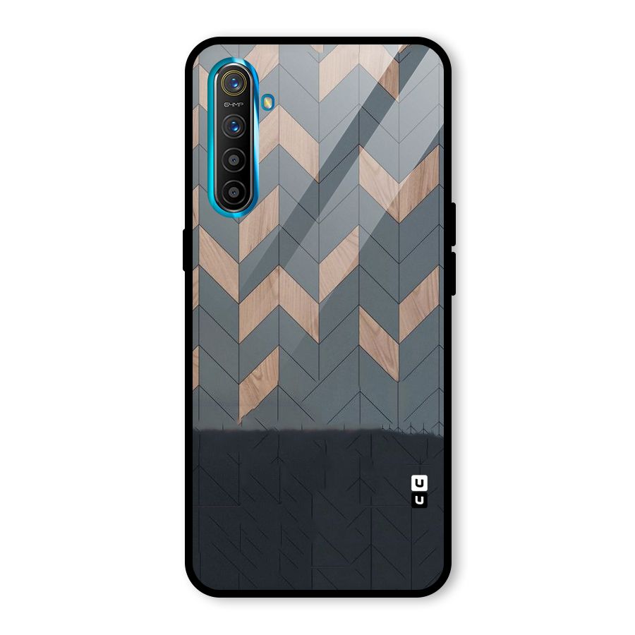Greyish Wood Design Glass Back Case for Realme X2