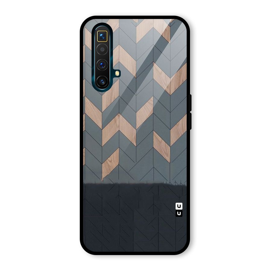 Greyish Wood Design Glass Back Case for Realme X3 SuperZoom