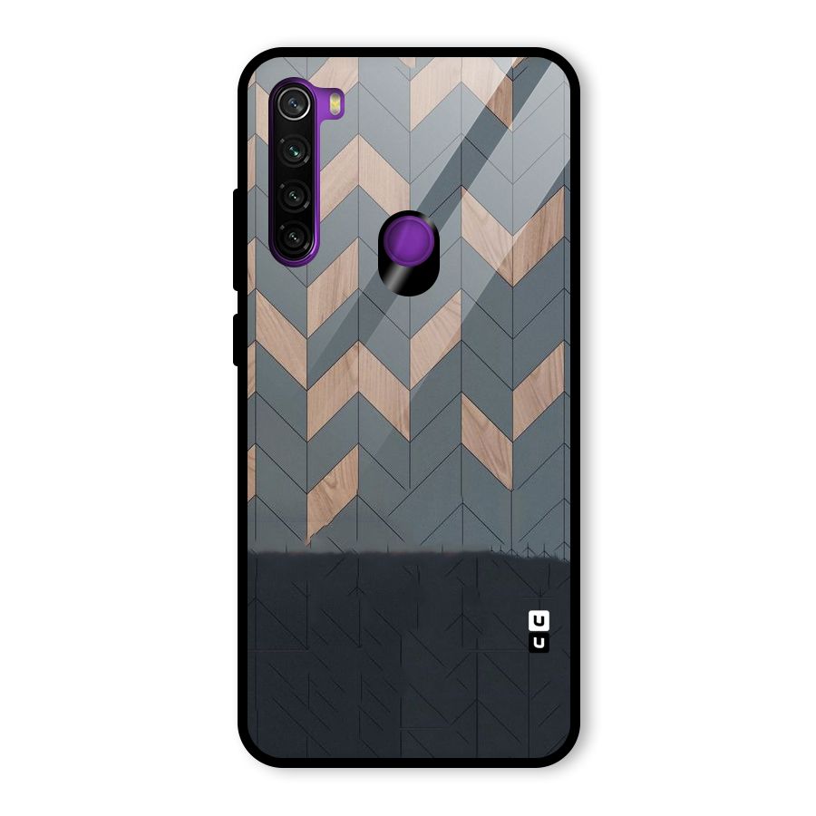Greyish Wood Design Glass Back Case for Redmi Note 8