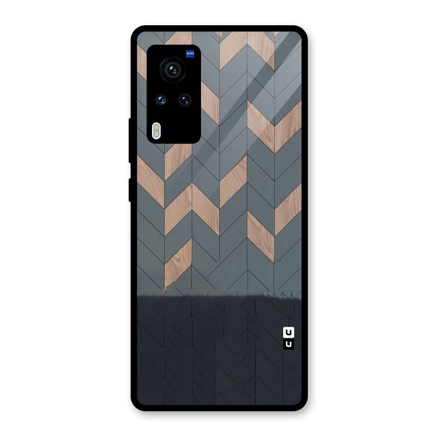 Greyish Wood Design Glass Back Case for Vivo X60 Pro
