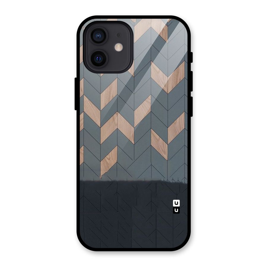 Greyish Wood Design Glass Back Case for iPhone 12