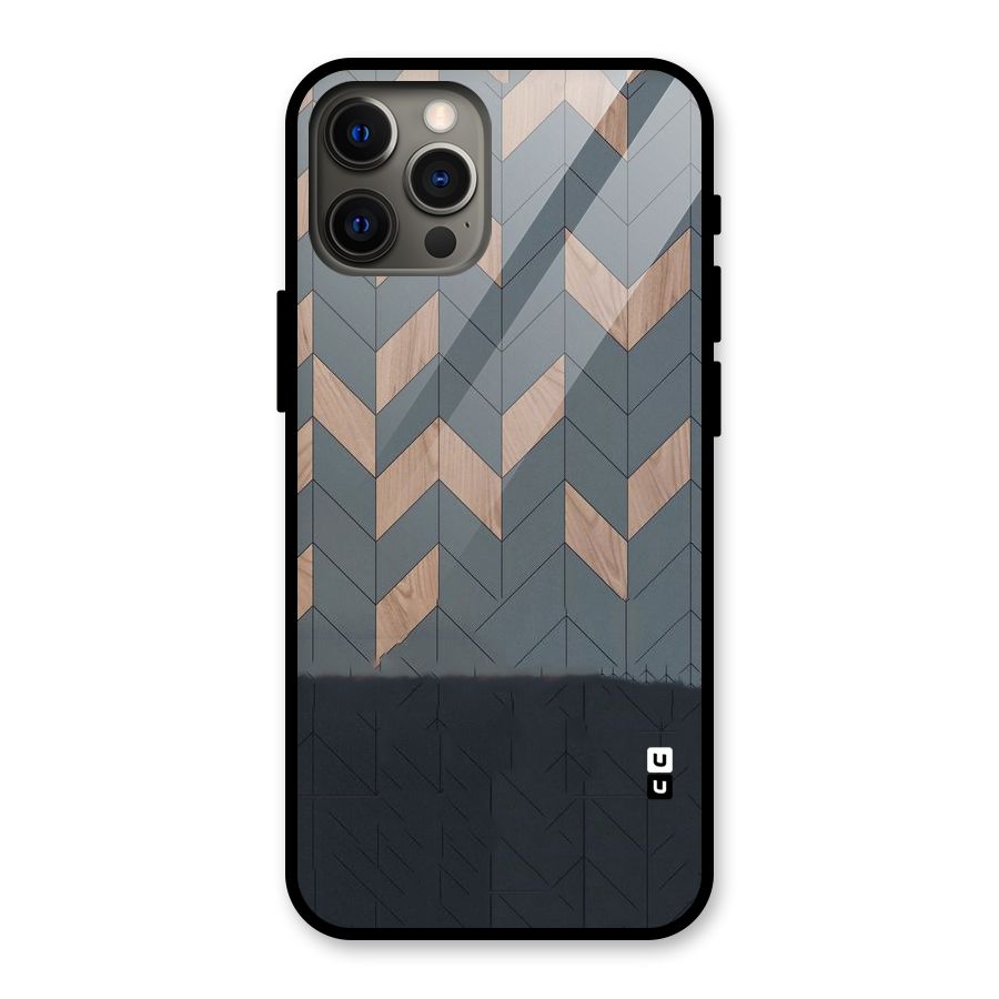 Greyish Wood Design Glass Back Case for iPhone 12 Pro Max