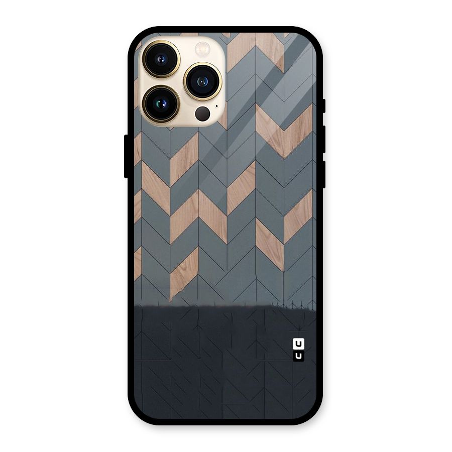 Greyish Wood Design Glass Back Case for iPhone 13 Pro Max