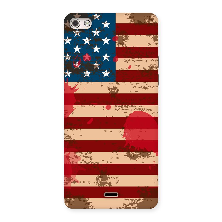 Grunge USA Flag Back Case for Micromax Canvas Silver 5