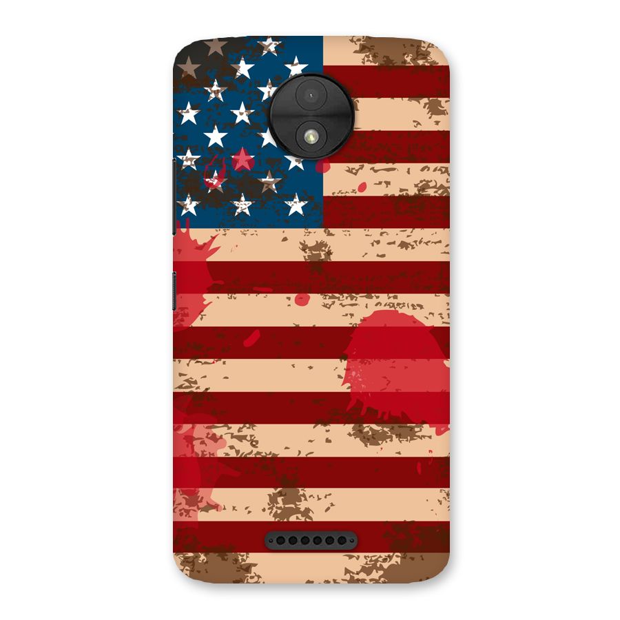 Grunge USA Flag Back Case for Moto C