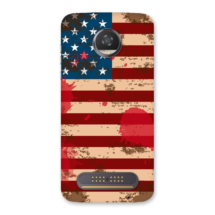 Grunge USA Flag Back Case for Moto Z2 Play