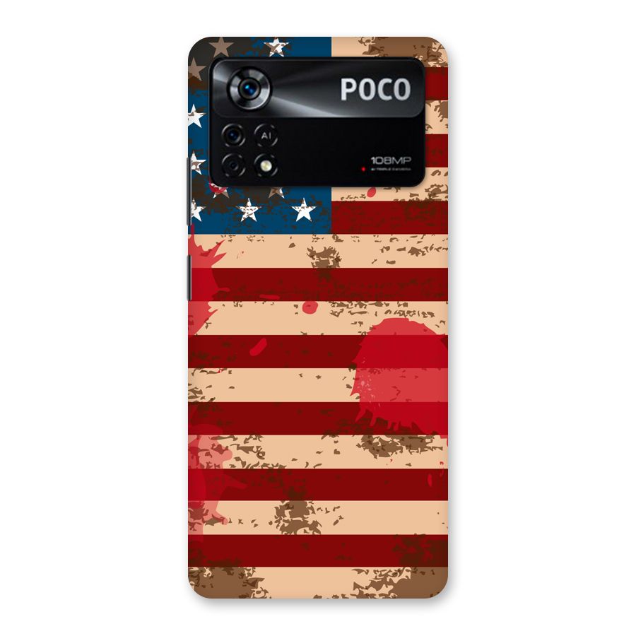 Grunge USA Flag Back Case for Poco X4 Pro 5G