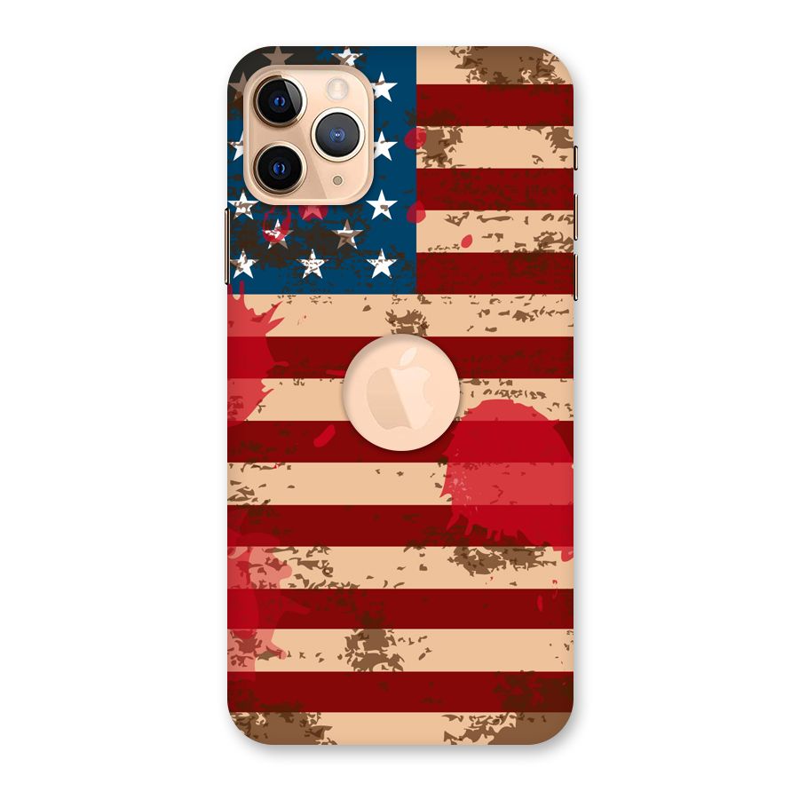 Grunge USA Flag Back Case for iPhone 11 Pro Max Logo Cut