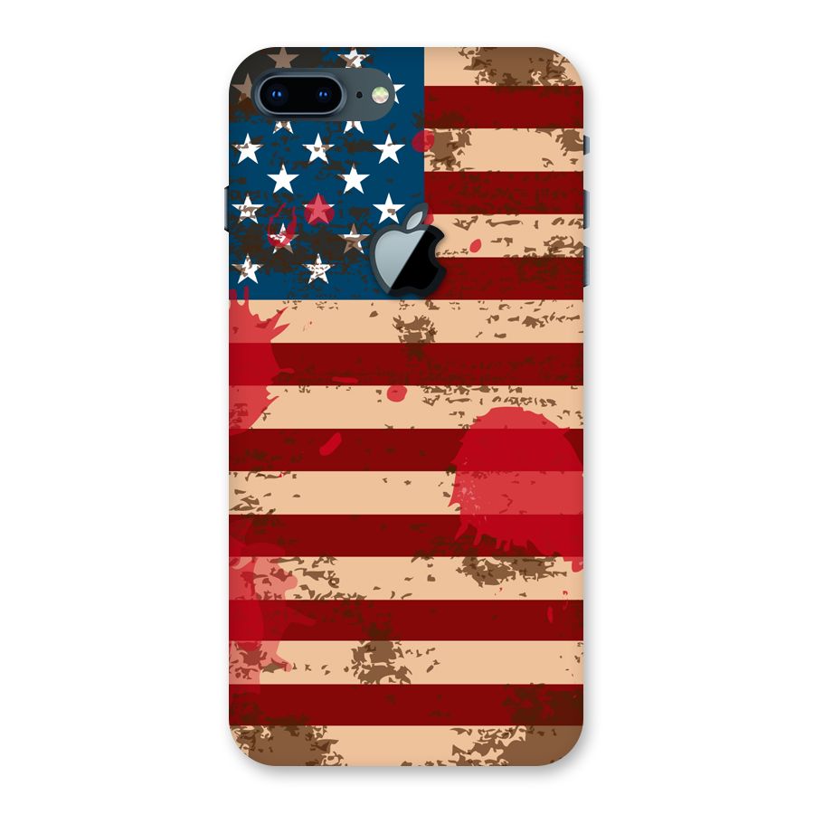 Grunge USA Flag Back Case for iPhone 7 Plus Apple Cut