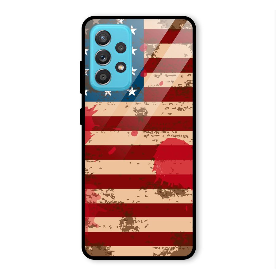 Grunge USA Flag Glass Back Case for Galaxy A52s 5G