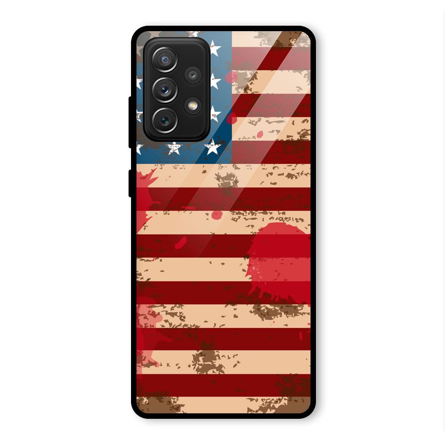Grunge USA Flag Glass Back Case for Galaxy A72
