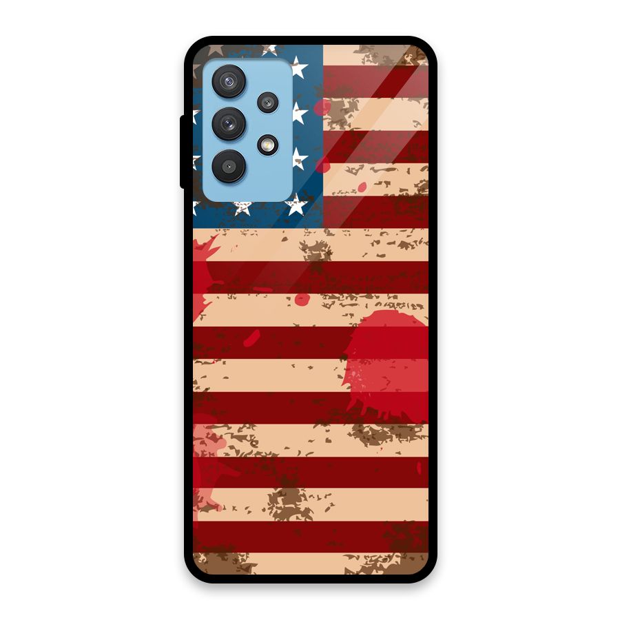 Grunge USA Flag Glass Back Case for Galaxy M32 5G