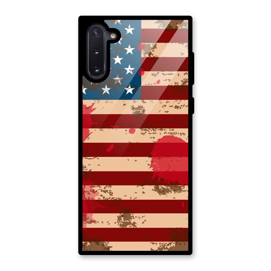 Grunge USA Flag Glass Back Case for Galaxy Note 10