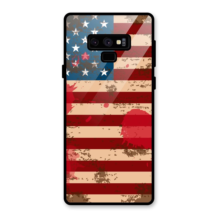 Grunge USA Flag Glass Back Case for Galaxy Note 9