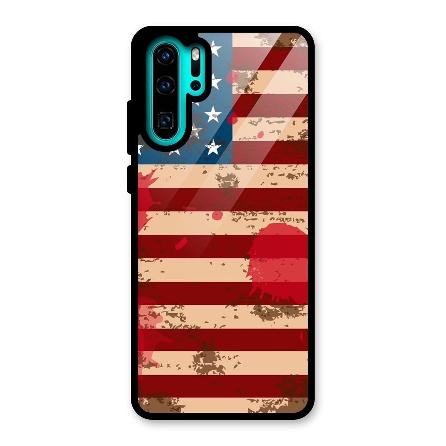 Grunge USA Flag Glass Back Case for Huawei P30 Pro