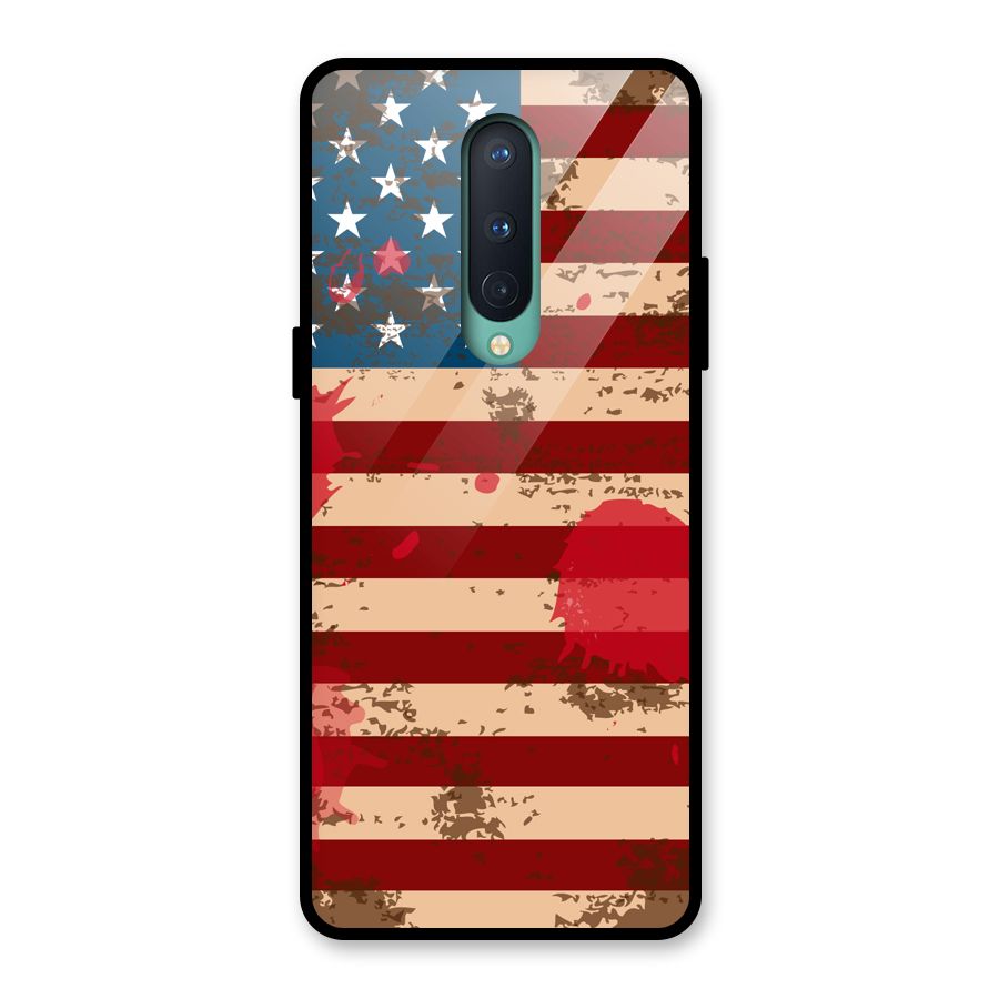 Grunge USA Flag Glass Back Case for OnePlus 8