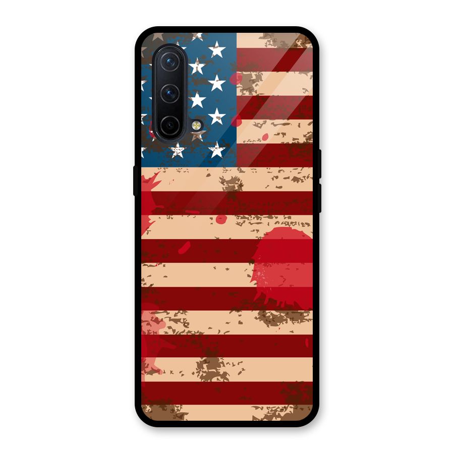 Grunge USA Flag Glass Back Case for OnePlus Nord CE 5G