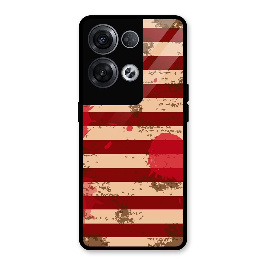 Grunge USA Flag Glass Back Case for Oppo Reno8 Pro 5G