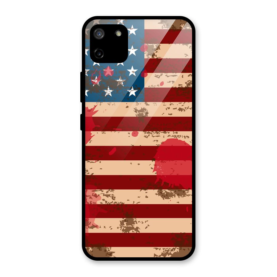Grunge USA Flag Glass Back Case for Realme C11