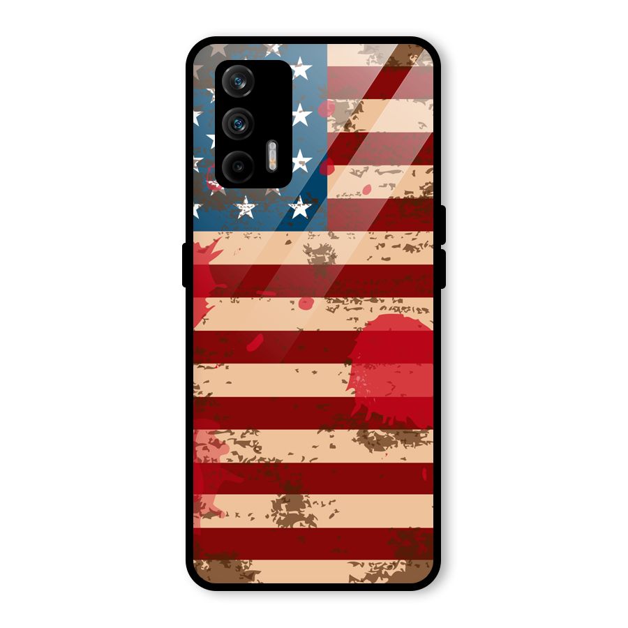 Grunge USA Flag Glass Back Case for Realme GT 5G