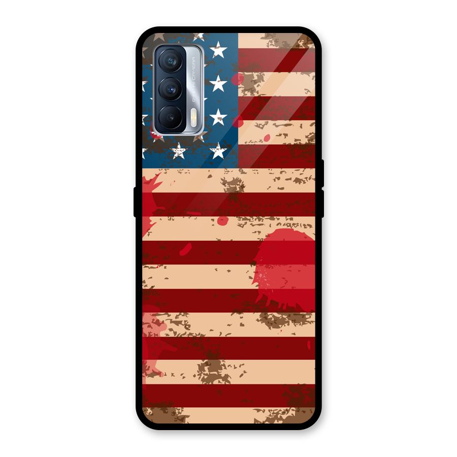 Grunge USA Flag Glass Back Case for Realme X7