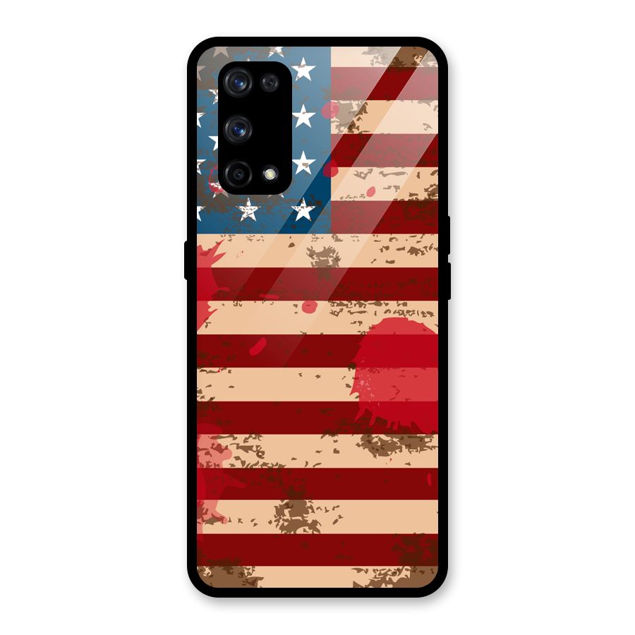 Grunge USA Flag Glass Back Case for Realme X7 Pro