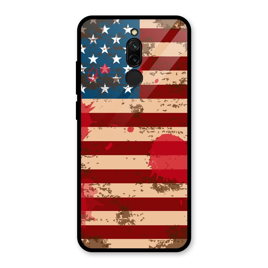 Grunge USA Flag Glass Back Case for Redmi 8
