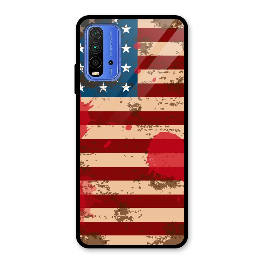 Grunge USA Flag Glass Back Case for Redmi 9 Power